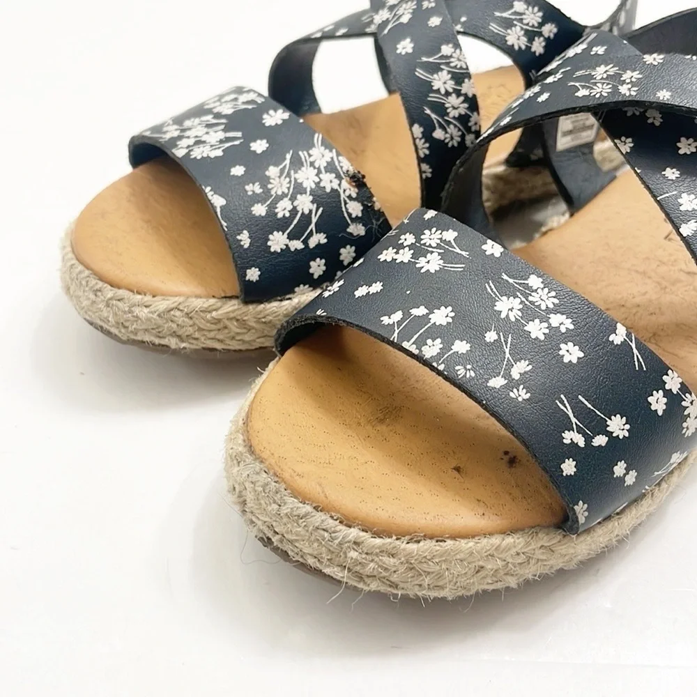 OshKosh B'gosh toddler girls dark blue floral print espadrille sandals